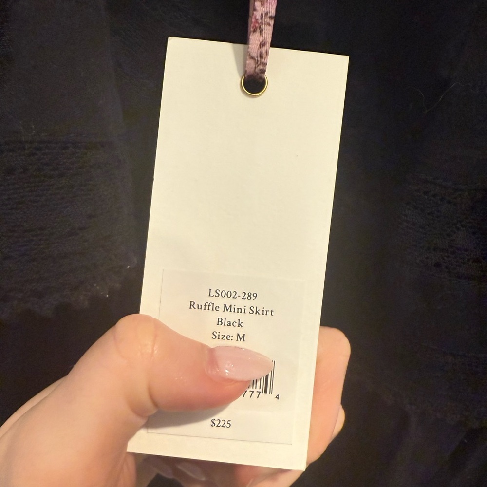 LoveShackFancy Black Ruffle Mini Heritage Skirt - Picture 3 of 4